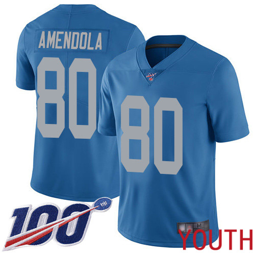 Detroit Lions Limited Blue Youth Danny Amendola Alternate Jersey NFL Football #80 100th Season Vapor Untouchable->youth nfl jersey->Youth Jersey